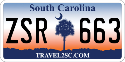 SC license plate ZSR663