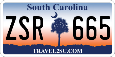 SC license plate ZSR665