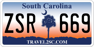 SC license plate ZSR669