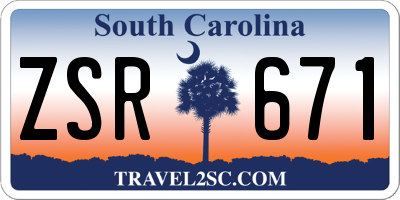 SC license plate ZSR671