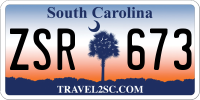 SC license plate ZSR673