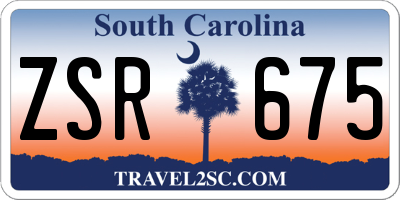 SC license plate ZSR675