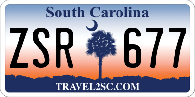 SC license plate ZSR677