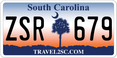 SC license plate ZSR679