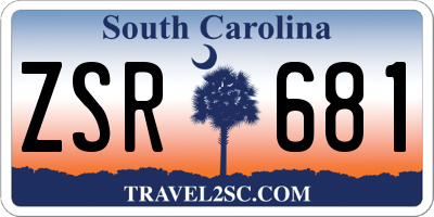 SC license plate ZSR681