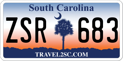 SC license plate ZSR683