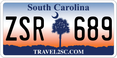 SC license plate ZSR689