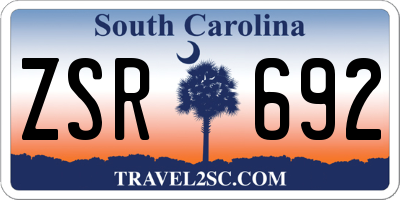 SC license plate ZSR692