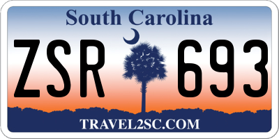 SC license plate ZSR693