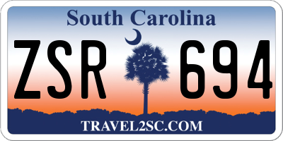 SC license plate ZSR694