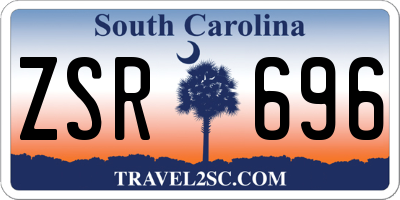SC license plate ZSR696