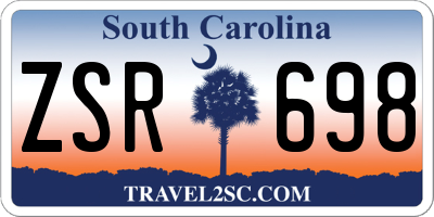 SC license plate ZSR698