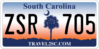 SC license plate ZSR705