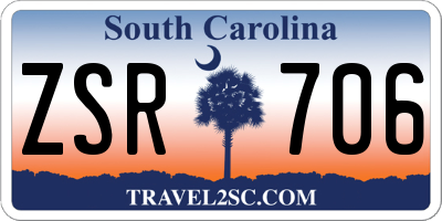 SC license plate ZSR706