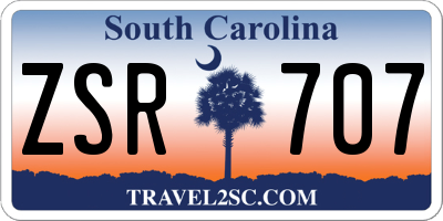SC license plate ZSR707