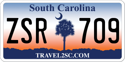 SC license plate ZSR709