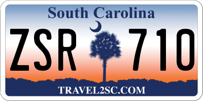 SC license plate ZSR710