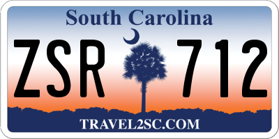 SC license plate ZSR712