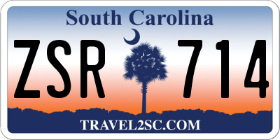 SC license plate ZSR714