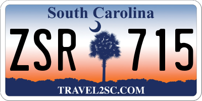 SC license plate ZSR715