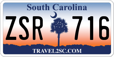 SC license plate ZSR716