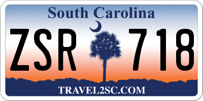 SC license plate ZSR718