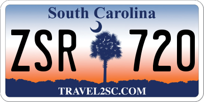 SC license plate ZSR720