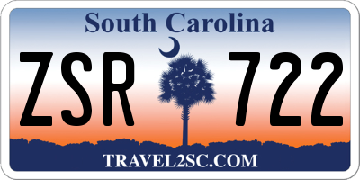 SC license plate ZSR722