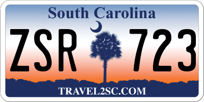 SC license plate ZSR723