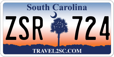 SC license plate ZSR724