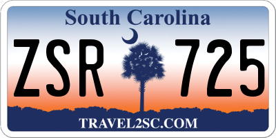 SC license plate ZSR725
