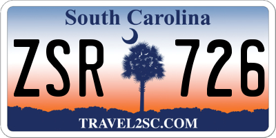SC license plate ZSR726