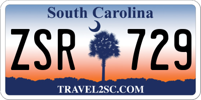 SC license plate ZSR729