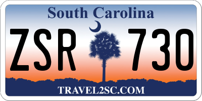 SC license plate ZSR730