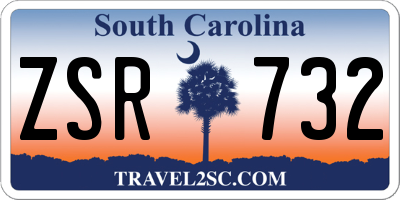 SC license plate ZSR732