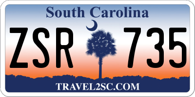 SC license plate ZSR735