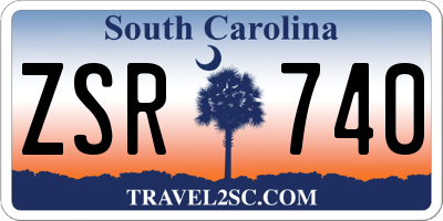 SC license plate ZSR740