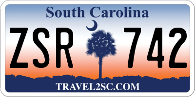 SC license plate ZSR742