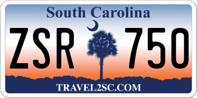 SC license plate ZSR750