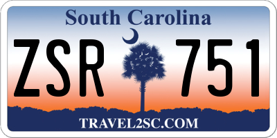 SC license plate ZSR751