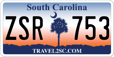 SC license plate ZSR753