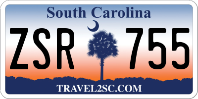 SC license plate ZSR755