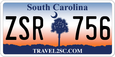 SC license plate ZSR756