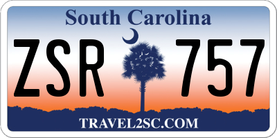 SC license plate ZSR757