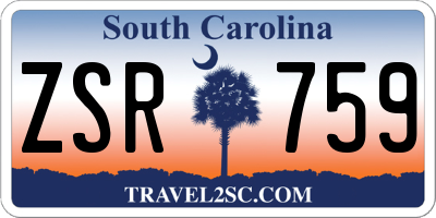 SC license plate ZSR759