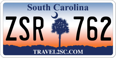 SC license plate ZSR762