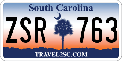 SC license plate ZSR763