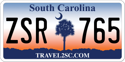SC license plate ZSR765