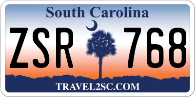 SC license plate ZSR768