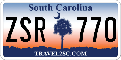 SC license plate ZSR770